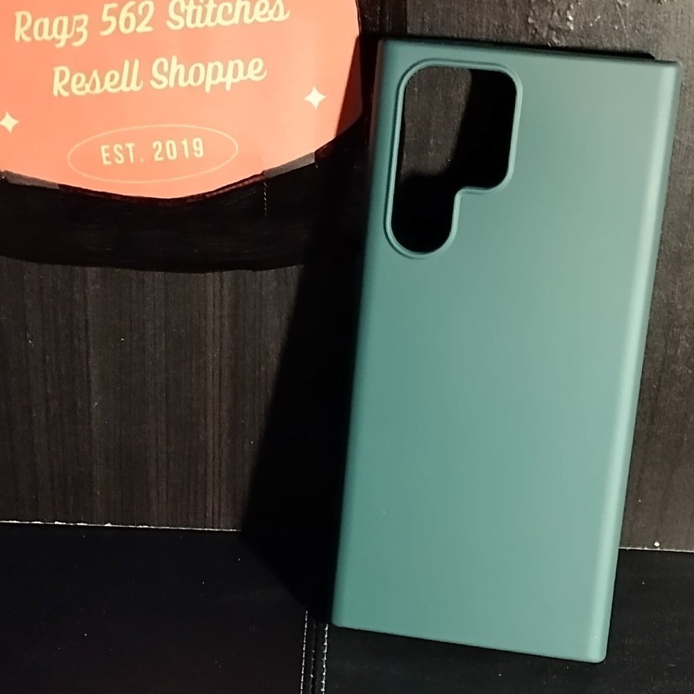 SAMSUNG GALAXY S22 ULTRA SILICONE CASE, W/SCREEN PROTECTOR - DARK GREEN
